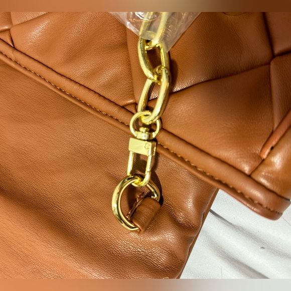 Jules Kae Lillian crossbody or clutch Purse, Butter soft Vegan leather camel - Picture 6 of 13